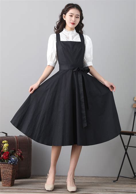 women's midi pinafore dress.